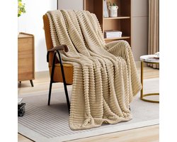 Knuffeldeken fluffy deken wollen deken deken 150x200 bankdeken deken beige fluffy warme woon- & knuffeldekens deken voor op de bank winter sherpa deken