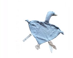 Knuffeldoekje Gans - Katoen - Hydrofiel - Baby - Kind - 40x20cm - Blauw