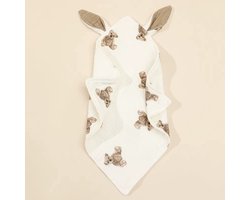 Knuffeldoekje met oortjes - Katoen - Hydrofiel - Baby - Kind - 25x25cm - Beertjes