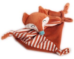 Knuffeldoekje vos 25x25 cm - baby knuffeldoekje vos - roodbruin wit