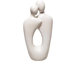 Knuffelende Standbeeld Decoratie - Moderne Abstracte Kunst - 1 stuk - Wit - Polyhars