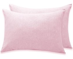 Knuffelzachte gebreide kussensloop voor kinderen, 40 x 60 cm, babyhoofdkussensloop, kleine kinderen, kussenhoes van biologisch katoen, voor kinderwagen, set van 2 met verborgen ritssluiting,