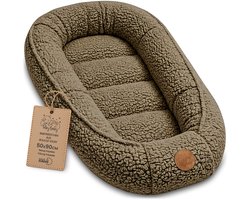 Knus Baby Nestje Pasgeborene – zacht draagbaar en comfortabel Nest voor Ledikant Kinderbed Wieg Babykamer en Onderweg – behaaglijk voor Jongen & Meisje 90x50 cm Donkerbeige