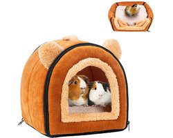 Knus schuilplaatshuisje voor cavia's en konijnen - Bed voor kleine dieren zoals cavia's, konijnen, hamsters, ratten en chinchilla's Grotbed