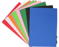 Knutsel foam rubber assorti kleuren - 10x stuks - Hobby en knutsel artikelen/materialen - 20 x 30 cm
