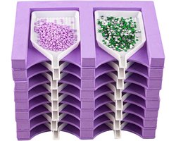 Knutsel Organizer - Steentjes Bakje - Hobby Opslag - 16 Vakken Dubbele Rij - 16x11x12 cm - Transparant