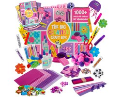 Knutselen voor Meisjes – 1000+ Onderdelen – Inclusief Instructieboekje met Voorbeelden – Knutselpakket voor Meisjes – Creatief Speelgoed Kinderen 3+ – Stickers, Pompoms, Papier, Glitterlijm & Meer – Knutselpakketten – Cadeau Idee - Joya Creative