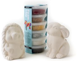 Knutselpakket foam clay klei terracotta egel konijn haasje spaarpot metallic goud zilver brons voorjaar bekleden handwerk persoonlijk cadeau knutselset diy metalic boetseren dieren uit het bos forest animal