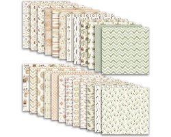 knutselpapier, 30x30cm scrapbook papier 24 vellen/12 ontwerpen Dubbelzijdig knutselpapier, decoratief decoupage papier Blok voor DIY albums Bullet Journals Leuke cadeaus (PAD2099)