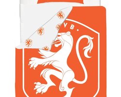 KNVB Lion - Dekbedovertrek - Eenpersoons - 140x200 cm + 1 kussensloop 60x70 cm - Oranje