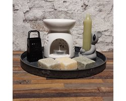 Koala Geurzakjes Cadeauset Rond Groen - Amberblokjes, Zwarte rasp, Grijze schaal - BijJolan - Giftset - Woonaccessoires