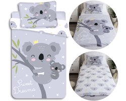 KOALA Kinderbeddengoed, DUBBELZIJDIG, katoenen beddengoed voor kinderen, met rits, 100% KATOEN 100x135cm+40x60cm OEKO-TEX