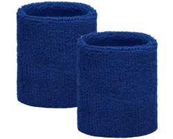 Kobalt pols zweetbandjes 2 stuks