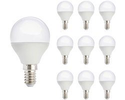 Kobi LED Lamp Mini Bolvorm E14 7W - 600lm - 3000K - 230V - Voor Wandlamp, Kroonluchter of Bedlamp - 10 stuks
