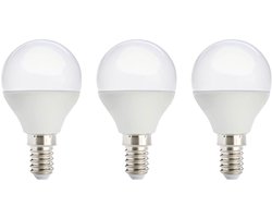 Kobi LED Lamp Mini Bolvorm E14 7W - 600lm - 3000K - 230V - Voor Wandlamp, Kroonluchter of Bedlamp - 3 stuks