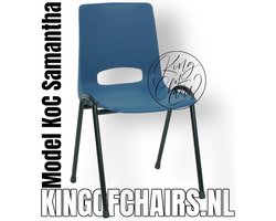 KoC Samantha blauw met zwart onderstel. kantinestoel stapelstoel kuipstoel vergaderstoel tuinstoel kantine stoel stapel stoel tuin kantinestoelen stapelstoelen kuipstoelen kerkstoel bistrostoel schoolstoel stapelbare stoel De Valk 3320 bezoekersstoel