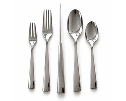 Kochmann Novara - Bestekset 30-Delig – 6-Persoons Bestek – Hoogwaardig RVS 18/10 – Hoogglans Modern Design – 6 Tafelmessen, 6 Tafelvorken, 6 Tafellepels, 6 Dessertvorkjes & 6 Koffielepels – Zilver Bestekset - Vaatwasbestendig - 18/10 RVS Luxe Bestek