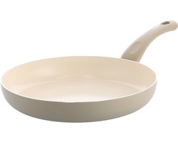 Kochstar Essenz Taupe Keramische Koekenpan - 28cm - PFAS-vrij - Inductie koekenpan - Inductie pan - Keramische anti-aanbaklaag - Koelgreep - Ovenbestendig tot 130° C - Taupe