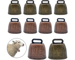 Koebel - 10 stuks - Metalen koeienbel - Bel - Grazend Koeienbel - Vintage koebel - Bronzen en rood bronzen - Dier Enbellen - Voor grazende koeien geiten en paarden