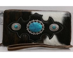 Koeienhuid ritsportemonnee RFID leder Van Fiel zwart