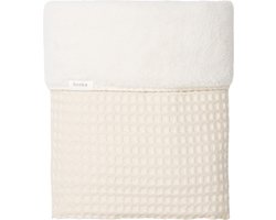 Koeka eenpersoonsdeken wafel/teddy Oslo natural/pebble 140x200