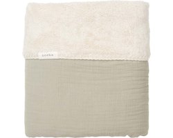 Koeka ledikantdeken teddy Faro sage 100x150