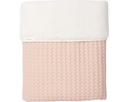 Koeka ledikantdeken wafel/teddy Oslo rosa salt/pebble 100x150