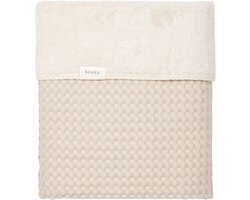Koeka ledikantdeken wafel/teddy Oslo sand/pebble 100x150
