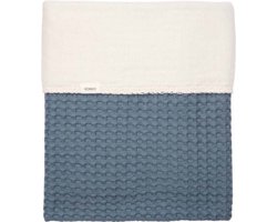 Koeka wiegdeken cotton fleece wafel Amsterdam bluestone 100x75