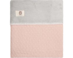 Koeka Wiegdeken Elba Teddy - dusty pink/silver grey 75x100cm