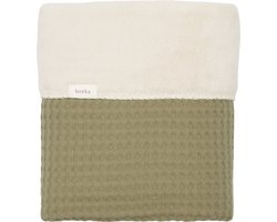 Koeka wiegdeken wafel/teddy Oslo moss 100x75