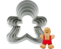 Koekemannetjes Uitsteekvormen - Set van 5 formaten - Deeg Uitsteker - Kerst Koekjes bakken - 9x8CM