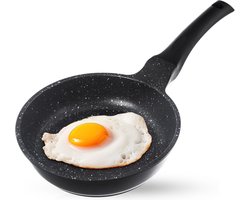 Koekenpan Graniet GRANDE 16 cm - Multifunctionele Pan voor Vlees - Groenten - Eierpan Omeletpan Egg Flensjespan