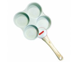 Koekenpan met 4 sleuven - Pannenkoekkoekenpan - Omeletkoekenpan - Antiaanbaklaag - Aluminium structuur - Alle soorten verwarmingselementen