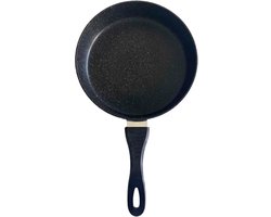 Koekenpan Ø 26 cm - PFAS & PTFE vrij – Robuust Aluminium (Heavy Duty) – Marmerlook – Inductie, Elektrisch, Keramisch & Gas – Diep Model (5 cm) met Hoge Rand – Duurzame Anti-aanbaklaag – Graniet Effect Bakpan – Koudgreep – Universele Inductiepan