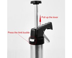 Koekjespers, roestvrij staal, gebakspuit, koekjespuit, koekjesmaker, taartdecoratie, gereedschap, doe-het-zelf bakaccessoires met 8 sjablonen en 8 spuitmonden, voor diverse soorten spuitgebak