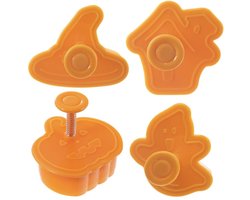 Koekjessnijders Halloween 4 stuks - Vormen - Uitsteekvorm - Cookie - Cutter - Uitsteekvormpjes - Koekjes - Bakken - Koekjessnijder