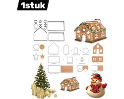 Koekjesvorm - Kersthuisvormset - Roestvrij staal - Voor peperkoek en fondant - Feestelijk bakaccessoire - Zilver