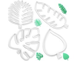 Koekjesvormen Set - Blad Vormen - Bakken Thuis - Voedselveilig Plastic - 4 Stuks - Wit