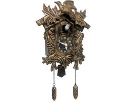 Koekoeksklok Bruin - Wandklok Vogelklok - Woonkamer Decoratie - Verstelbaar Volume - 20x25x10 cm - Bruin