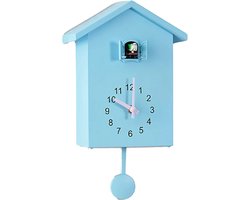 Koekoeksklok - Wanddecoratie - Blauw - Met Koekoeksgeluid - Vogelhuisje- Koekoeksklok modern