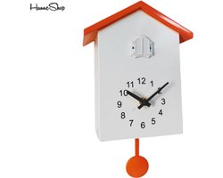 Koekoeksklok - Wanddecoratie- Rood - Wit - Met Koekoeksgeluid - Vogelhuisje- Koekoeksklok modern