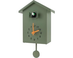 Koekoeksklokken klokken met koekoek vogel koekoek Clo koekoeksklok met chimer koekoek geluid klokken met slinger vogelhuis huis woonkamer keuken wanddecoratie (groen)