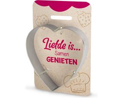 Koekvormpje, hart vorm, Liefde is, koekjesvorm, cadeau idee verjaardag, origineel cadeautje