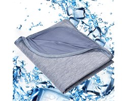 Koeldeken 100x150Cm - Verkoelend dekbed - Dun katoen Zomerdekbed - Verkoelende Deken - Absorberend, Fris en luchtig - Zelfkoelende Deken - Zomerdeken - Woondeken, Bankdeken, Reisdeken - Blauw
