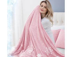 Koeldeken - 150x200Cm - Verkoelend dekbed - Tweezijdig - Cooling Blanket - Zelfkoelende Deken - Zomerdekbed - superzacht en ademend - voor Mensen Tijdens Slapen, Bed, Bank en Reizen - roze