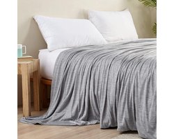 Koeldeken Zelfkoelende deken - 2-in-1 dubbelzijdig dun zomerdeken - katoen Arc-Chill Q-Max 05 - verkoelende deken - bedsprei - babydeken - knuffeldeken - 150 x 200 cm grijs Zomerdeken