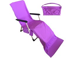 Koelende Strandstoel Handdoek - Sneldrogende Microvezel Ligstoelhoes Met Sterk Absorberend Vermogen Voor Strandstoel En Ligbed - Paars - 75 x 210 cm
