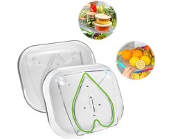 Koelkast Draaitafel Organisator, Draaitafel Organisator met Antislip, Koelkast Roterende Plaat Organisator, Rechthoekig, Transparant met Antislip, voor Keuken, Kast, Werkblad