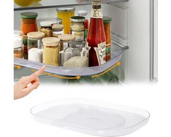 Koelkast-organizer, transparant draaiplateau, organizer, transparant, draaibare kruidenorganizer, koelkast-opbergplateaus voor kast, tafel, eetkamer, keuken, werkblad